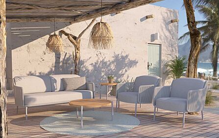 4 Seasons Outdoor Bernini Lounge Set with Side Tables and Footstool