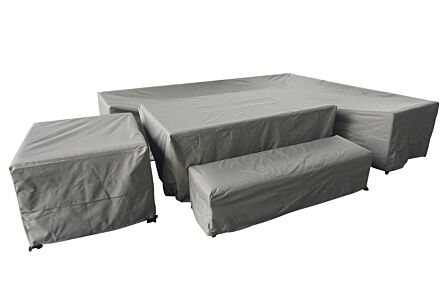 Bramblecrest Tuscan/San Marino Long Left Sofa With Firepit Table Set Cover