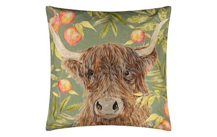 Furn. Highland Cow Outdoor Scatter Cushion 