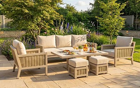 JB Furniture Conrad Three Seat Adjustable Garden Sofa Set - Latte