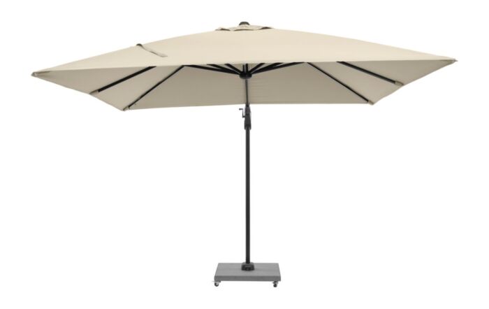Platinum Champagne Glow 3mt Square Free Arm Parasol With 90kg Wheeled Base