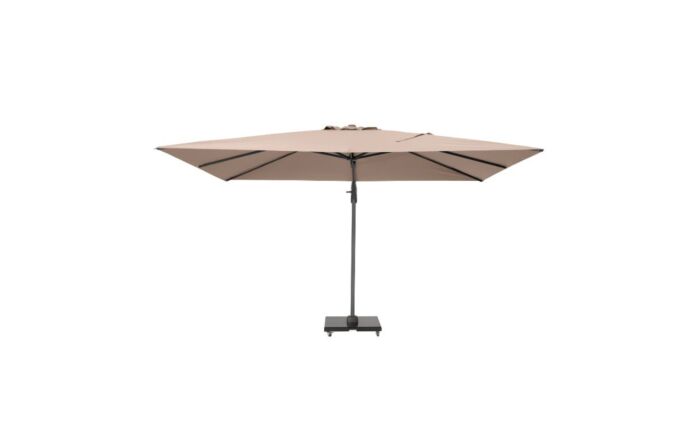 Platinum Taupe Challenger T2 3.5 x 2.6m Rectangular Free Arm Parasol With 90kg Wheeled Base