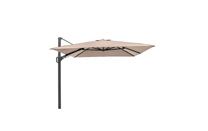 Platinum Taupe Challenger T2 3.5 x 2.6m Rectangular Free Arm Parasol With 90kg Wheeled Base