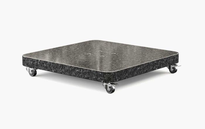 Platinum Champagne Glow 3mt Square Free Arm Parasol With 90kg Wheeled Base