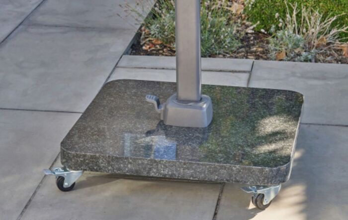 Platinum Taupe Challenger T2 3mt Square Free Arm Parasol & 90kg Wheeled Base