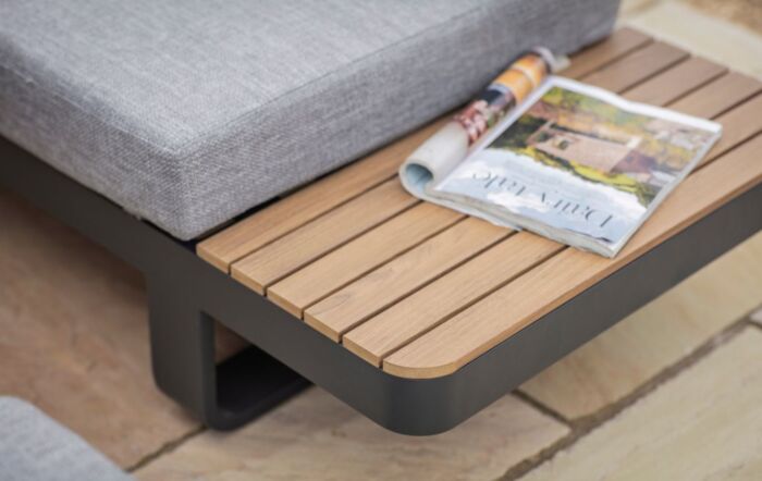 Bramblecrest Brooklyn L-Shape Outdoor Sofa with Rectangle Coffee Table - Anthracite