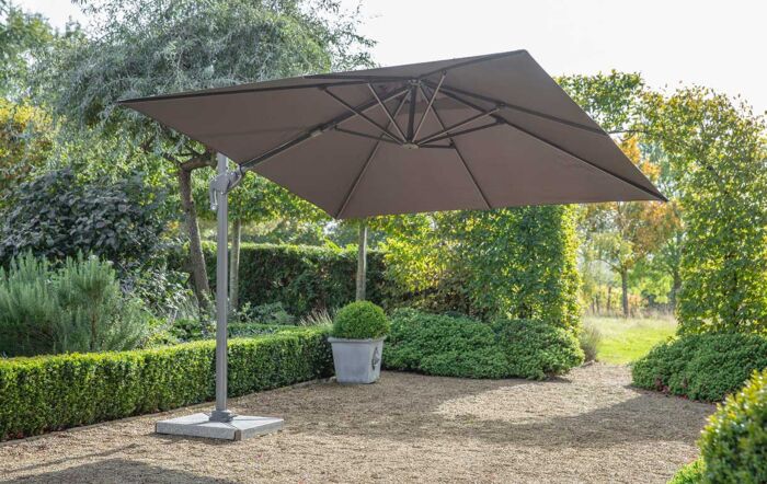 Bramblecrest Lichfield 2.7m Square Parasol with Granite Base & FREE Protective Cover - Grey