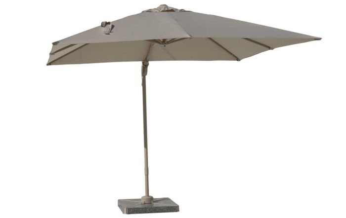 Bramblecrest Lichfield 2.7m Square Side Post Parasol with Granite Base & Protective Cover - Mocha
