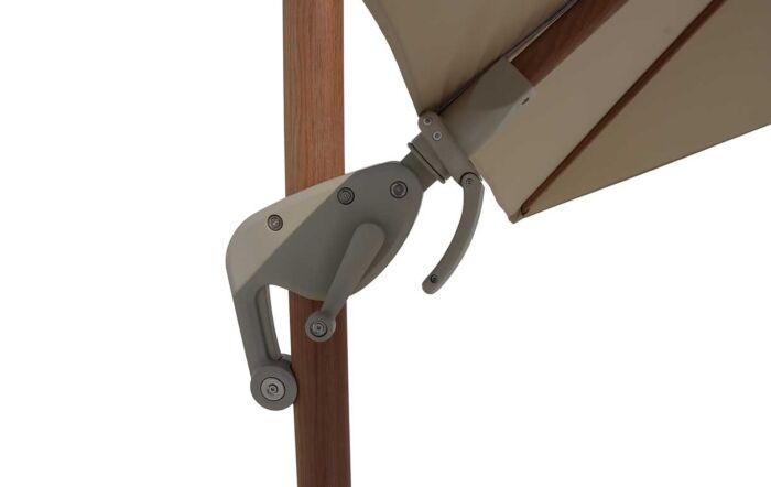 Bramblecrest Lichfield 2.7m Square Wood Effect Cantilever Parasol with Granite Base & Protective Cover - Sand