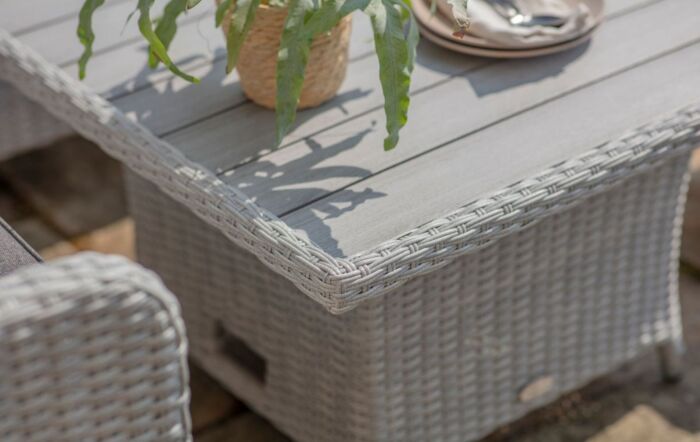 Bramblecrest Tetbury Mini Rattan Corner Sofa Set with Adjustable Table - Graphite