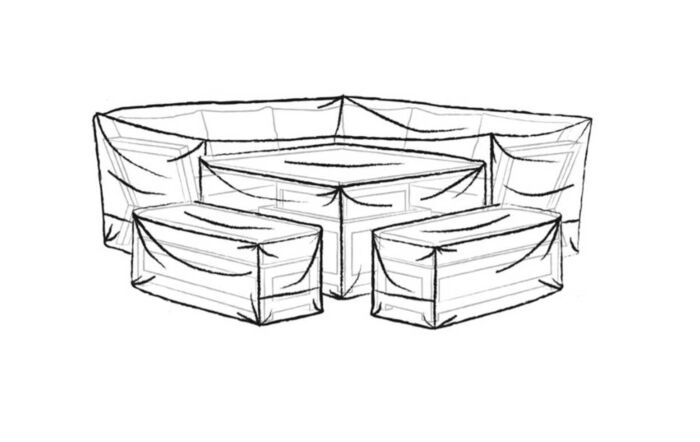 Bramblecrest Tuscan Square Corner with Dual Height Table Covers