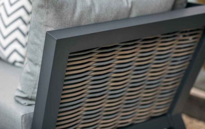 Bramblecrest Tuscan Outdoor Corner Sofa Set with Adjustable Dining Table - Grey