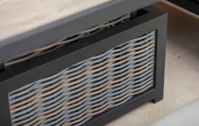 Bramblecrest Tuscan Outdoor Corner Sofa Set with Adjustable Dining Table - Grey