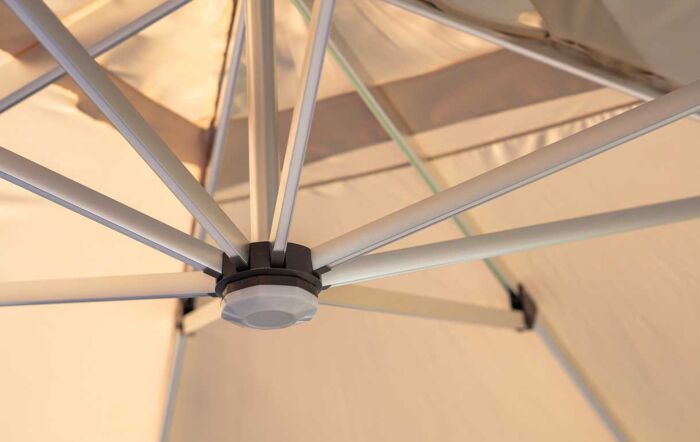 Bramblecrest Worcester 4m x 3m Rectangle Cantilever LED Parasol Sand with Cover 