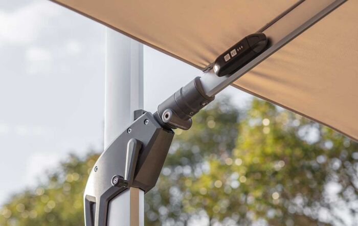 Bramblecrest Worcester 4m x 3m Rectangle Cantilever LED Parasol Sand with Cover 