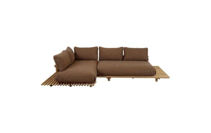 Cane-Line Sticks Platform Outdoor Teak Corner Sofa - Umber Brown