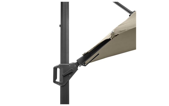 Platinum Champagne Challenger T2 3mt Square Free Arm Parasol With 90kg Wheeled Base