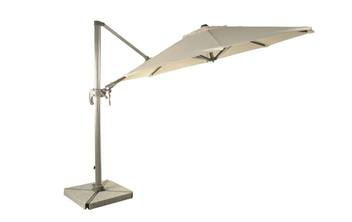 Bramblecrest Chichester 3M Round Parasol with Granite Base and FREE Cover - Sand