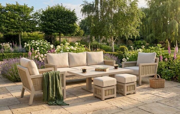 JB Furniture Conrad Three Seat Adjustable Garden Sofa Set - Latte