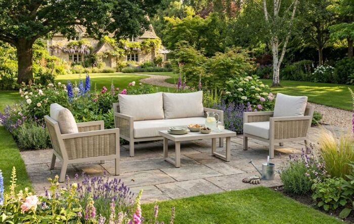JB Furniture Conrad Two Seat Small Garden Sofa Set - Latte