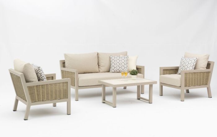 JB Furniture Conrad Two Seat Garden Sofa Set - Latte