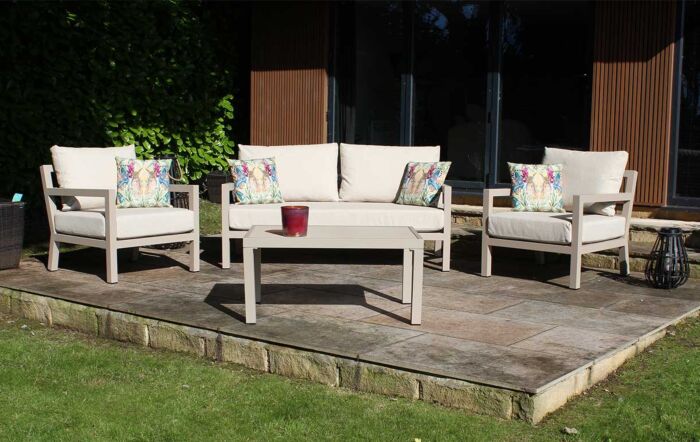 JB Furniture Hartforth Two Seat Garden Sofa Set - Cream