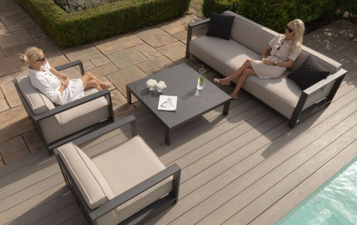 Maze Ibiza 3 Seat Garden Furniture Sofa Set - Oatmeal