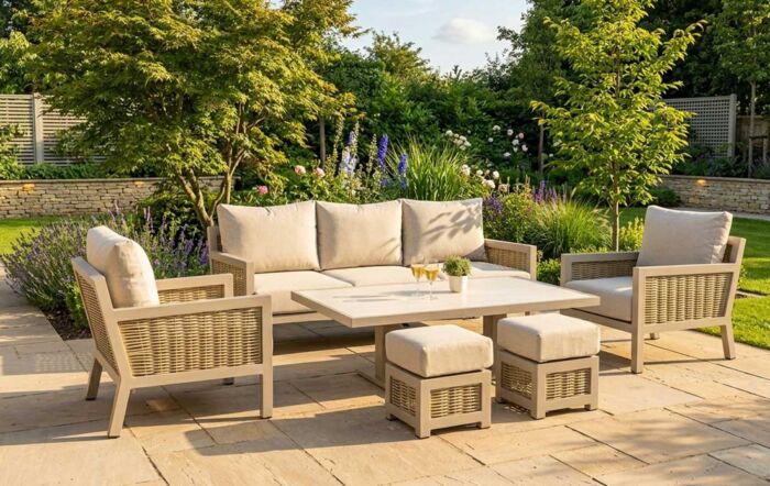 JB Furniture Conrad Three Seat Adjustable Garden Sofa Set - Latte
