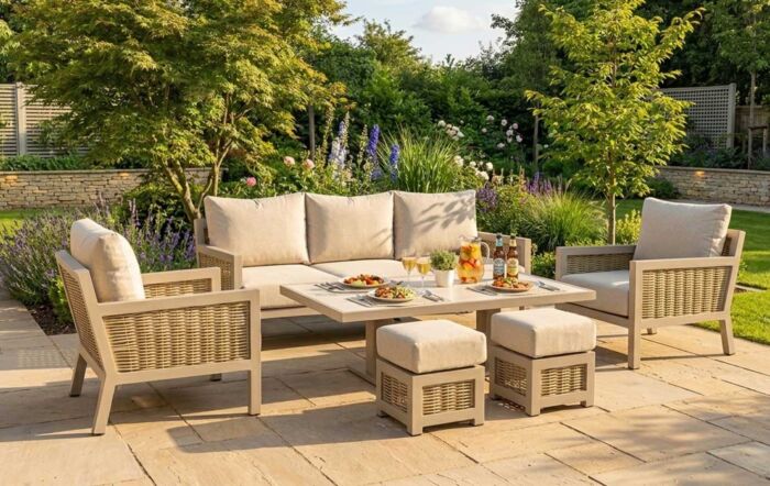 JB Furniture Conrad Three Seat Adjustable Garden Sofa Set - Latte