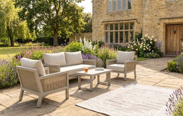 JB Furniture Conrad Two Seat Small Garden Sofa Set - Latte