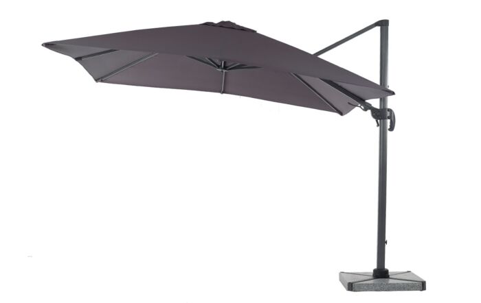 Bramblecrest Lichfield 2.7m Square Parasol with Granite Base & FREE Protective Cover - Grey Bramblecrest Lichfield 2.7m Square Parasol with Granite Base & FREE Protective Cover - Grey