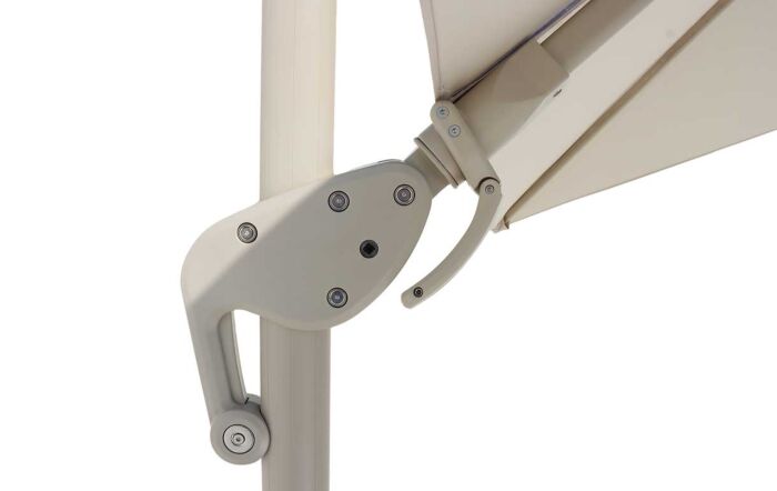 Bramblecrest Lichfield 2.7m Square Side Post Parasol with Granite Base & Protective Cover - Mocha