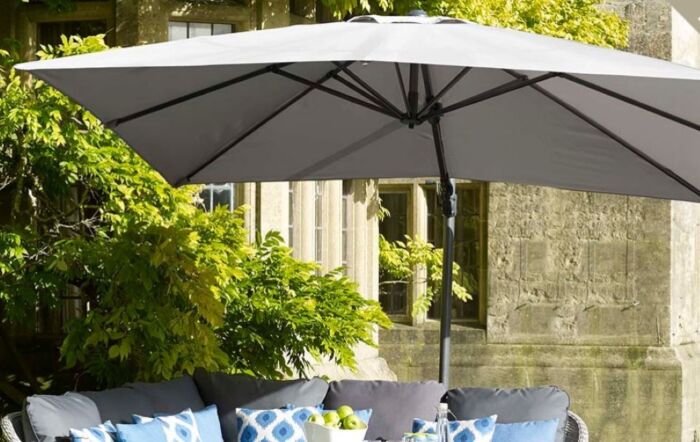 Bramblecrest Lichfield 2.7m Square Parasol with Granite Base & Protective Cover - Sand
