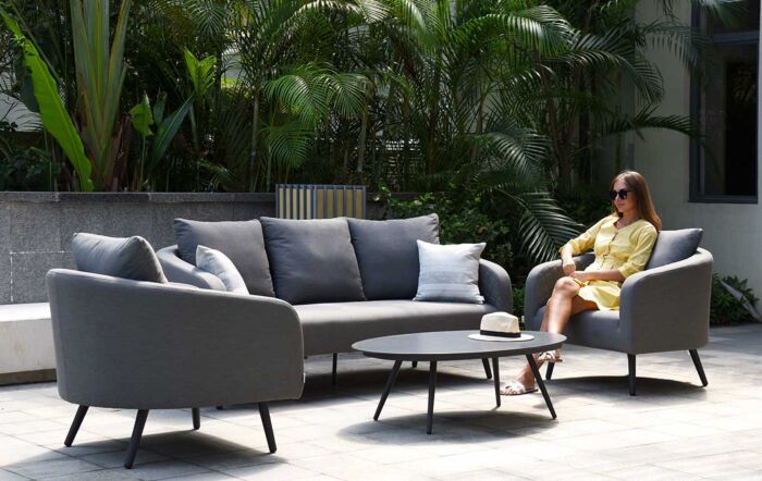 Maze Ambition Three Seat Garden Sofa Furniture Set - Flanelle 