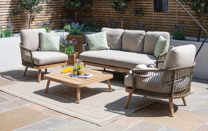 Maze Bali Rope Weave Three Seat Outdoor Lounge Set