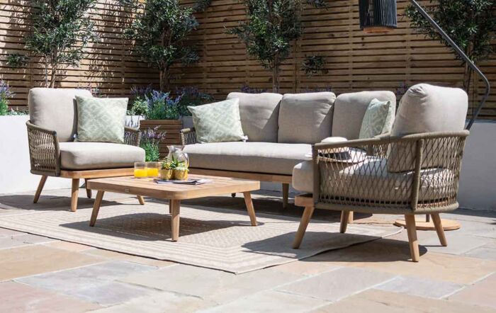 Maze Bali Rope Weave Three Seat Outdoor Lounge Set