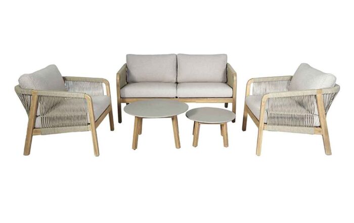 Maze Martinique Two Seat Garden Sofa Set - Light Brown