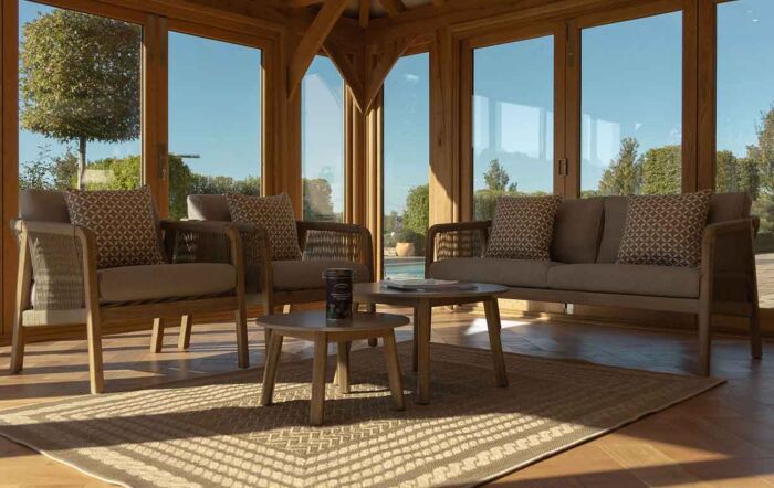 Maze Martinique Two Seat Garden Sofa Set - Light Brown