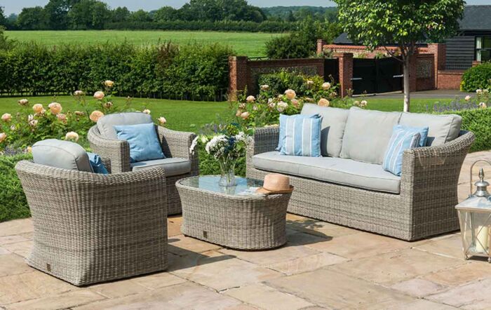 Maze Oxford Three Seat Garden Sofa Set - Grey