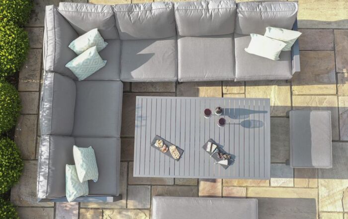 Maze New York Adjustable Garden Corner Sofa Set - Dove Grey