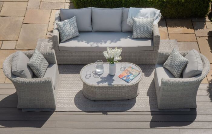 Maze Oxford Three Seat Garden Sofa Set - Grey