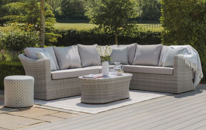 Maze Oxford Large Outdoor Corner Sofa Set - Grey