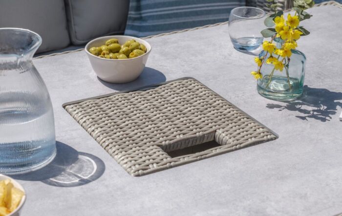 Maze Oxford Garden Sofa Dining Set with Adjustable Table - Grey