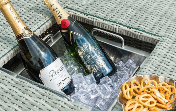 Maze Oxford Garden Sofa Dining Set with Adjustable Table - Grey