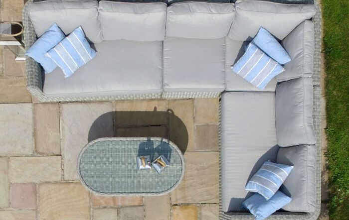 Maze Oxford Large Outdoor Corner Sofa Set - Grey