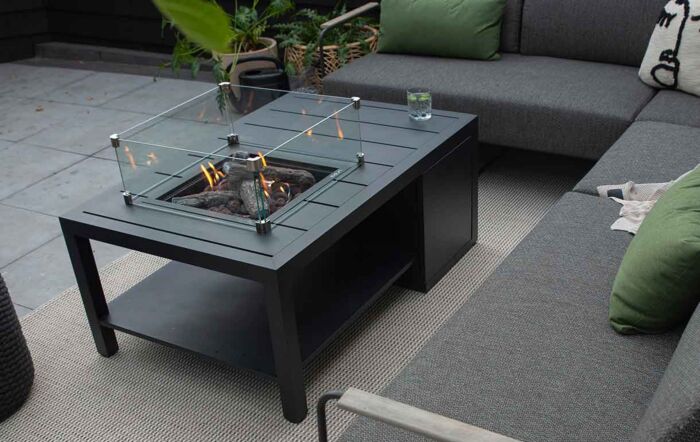 Pacific Lifestyle Cosiflow Anthracite 120 Rectangular Fire Pit Table 