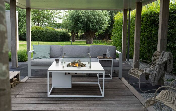 Pacific Lifestyle Cosiloft White and Grey 100 Fire Pit Table