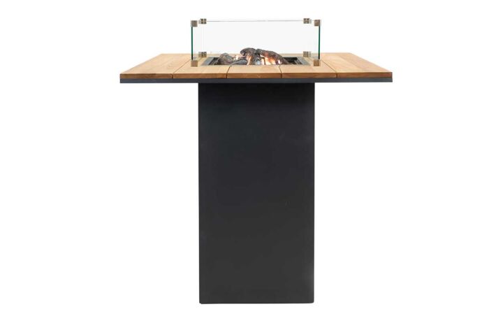 Pacific Lifestyle Cosiloft Black And Teak 100 Fire Pit Bar Table