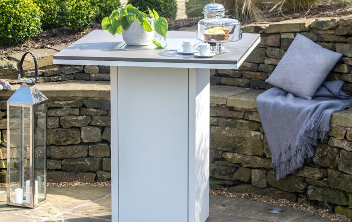 Pacific Lifestyle Cosiloft White and Grey 100 Fire Pit Bar Table
