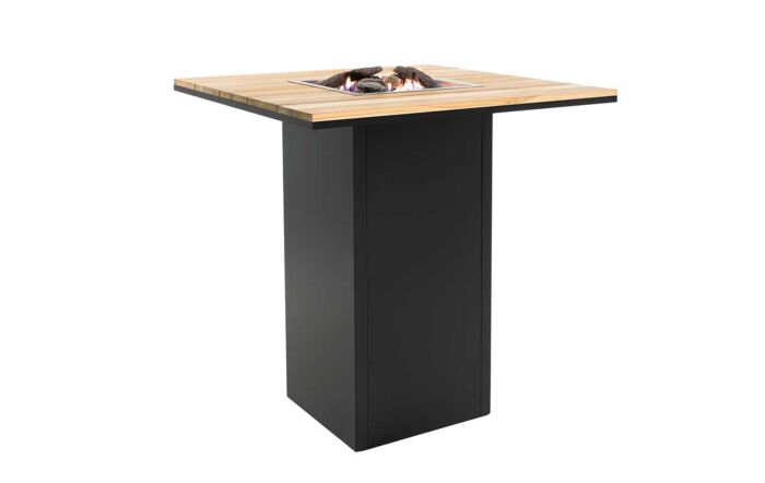 Pacific Lifestyle Cosiloft Black And Teak 100 Fire Pit Bar Table
